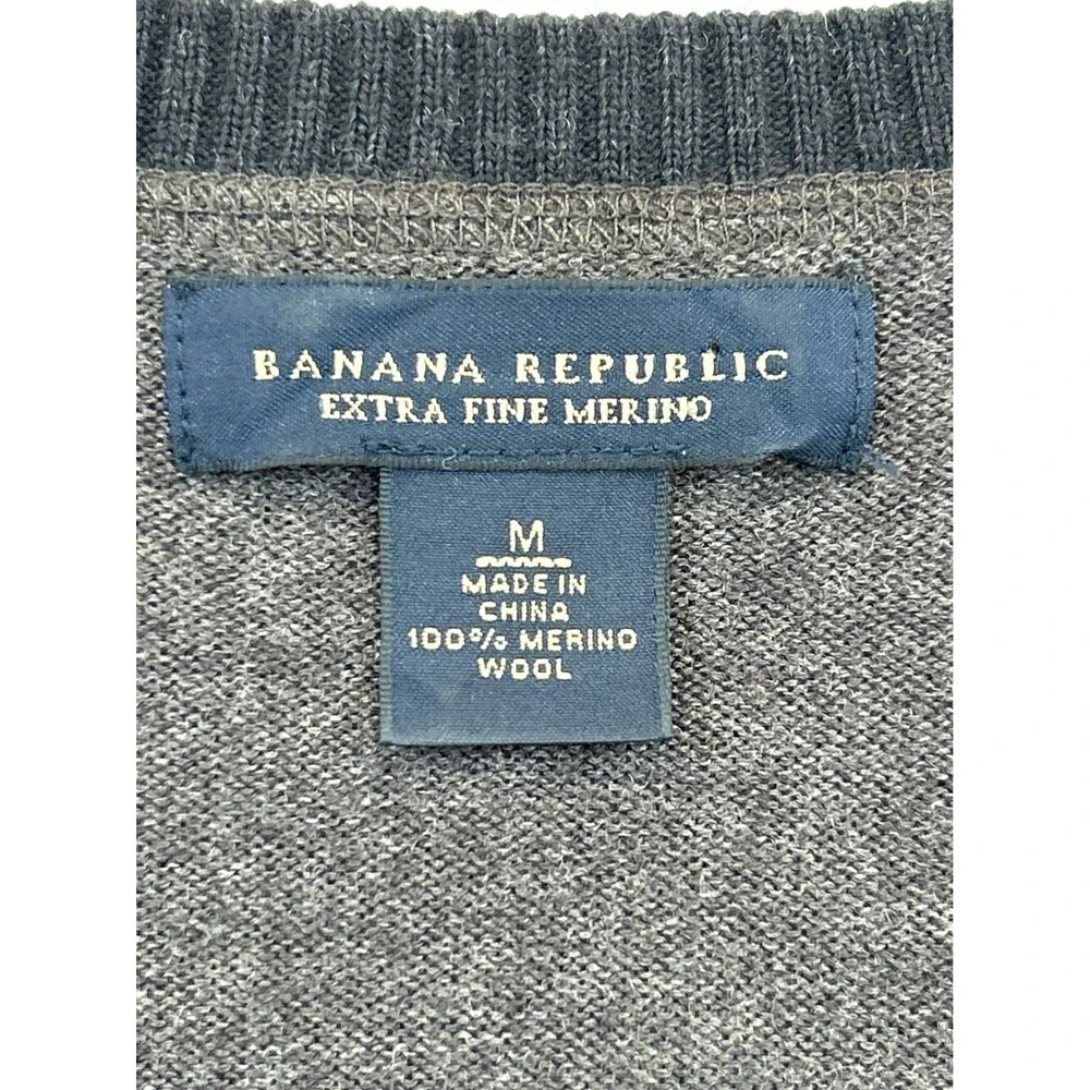 Banana Republic Sweater Lot Mens M Merino Wool V-Neck‎ Pullover